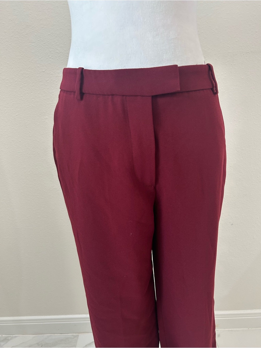Zara Women's High-Waist Straight Leg Pants in Burgundy, Size S - Picture 5 of 8